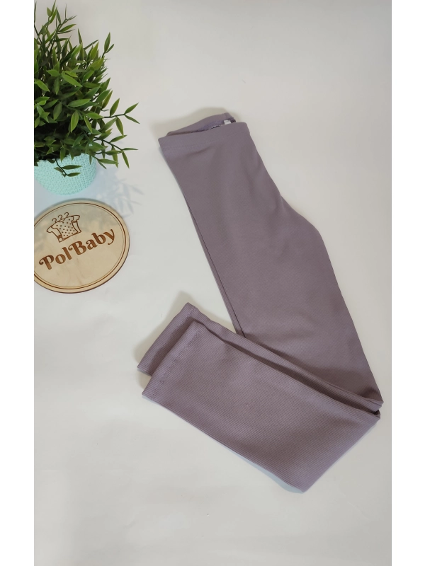 Leginsy prążek smoky violet